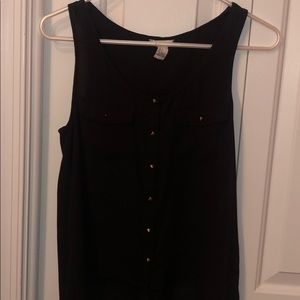 Black blouse with gold embellishment